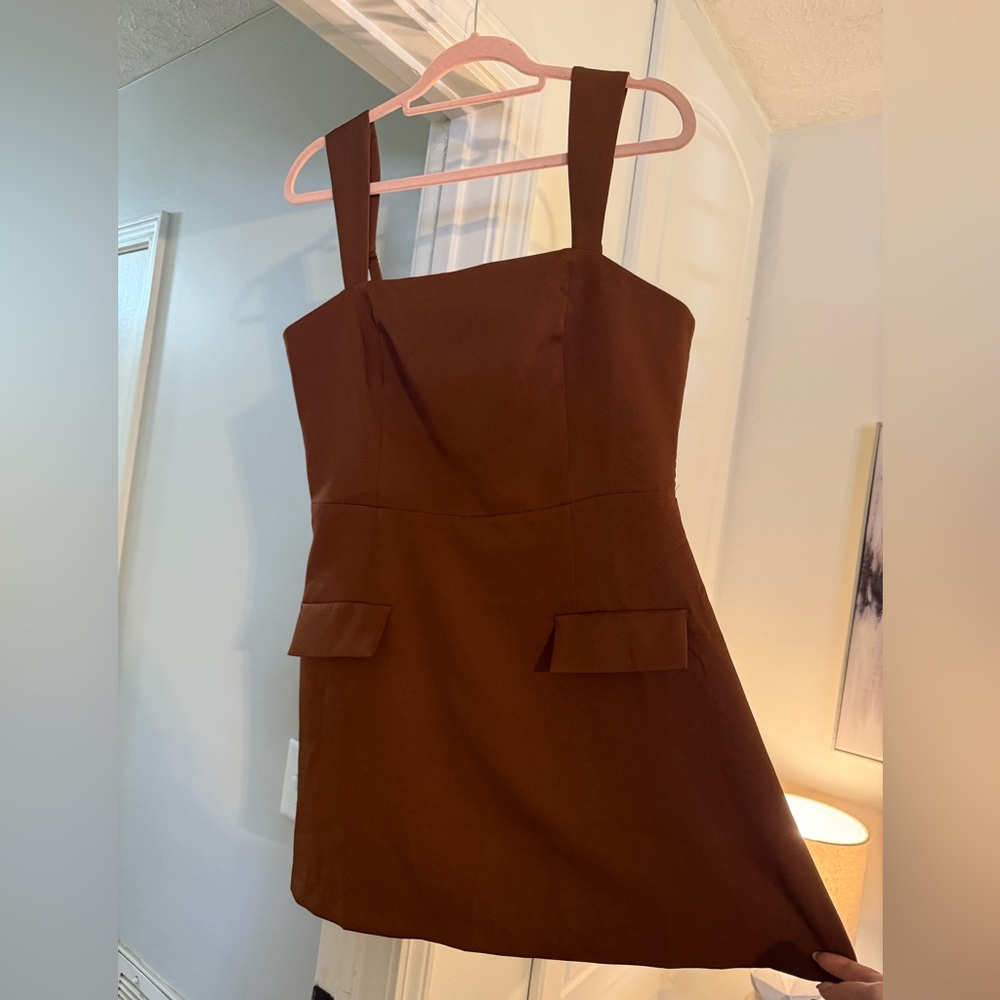 Brown Romper Mini Dress